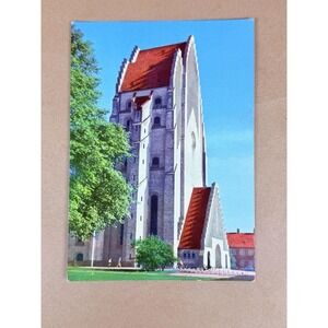 Vintage 1950s 60s Grundtvigs Church Copenhagen Denmark Color Postcard #137